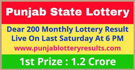 punjablotteries.com live draw result today 6pm|Punjab State Lottery Results .